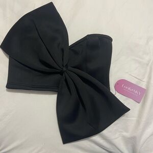 Black Bow Crop Top